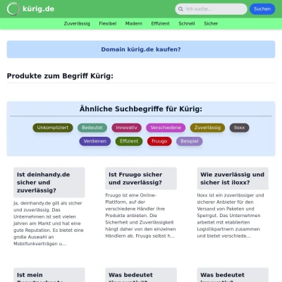 Screenshot kürig.de