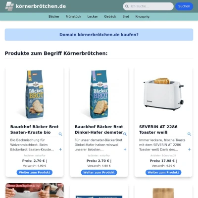 Screenshot körnerbrötchen.de