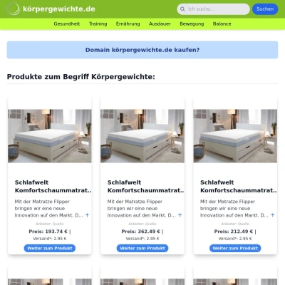 Screenshot körpergewichte.de