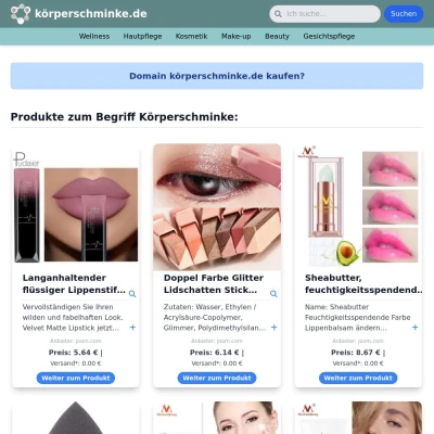 Screenshot körperschminke.de