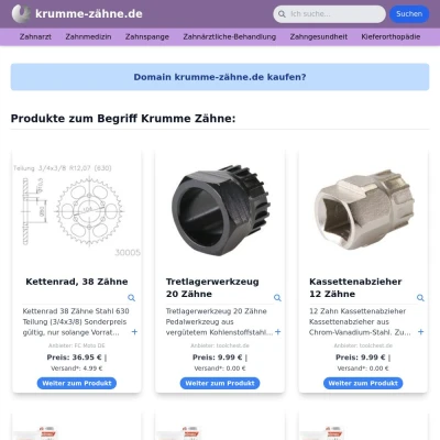 Screenshot krumme-zähne.de