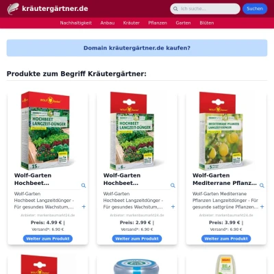 Screenshot kräutergärtner.de