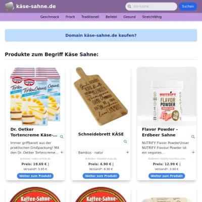 Screenshot käse-sahne.de