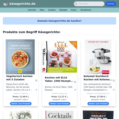 Screenshot käsegerichte.de