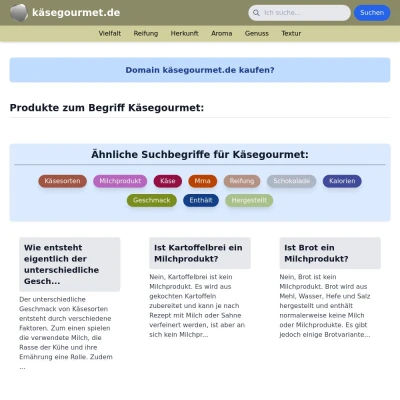 Screenshot käsegourmet.de