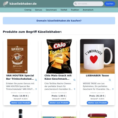 Screenshot käseliebhaber.de