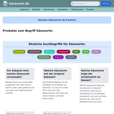 Screenshot käsesorte.de