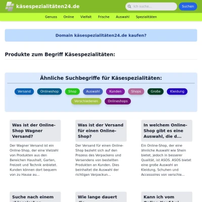 Screenshot käsespezialitäten24.de