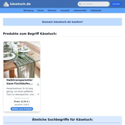 Screenshot käsetuch.de