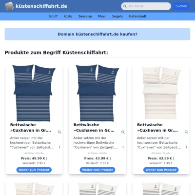 Screenshot küstenschiffahrt.de