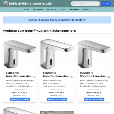 Screenshot kubisch-flächenzentriert.de