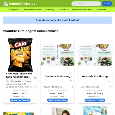 Screenshot kuhmilchkäse.de