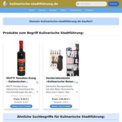 Screenshot kulinarische-stadtführung.de