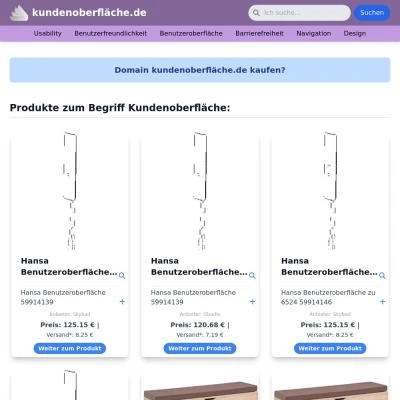 Screenshot kundenoberfläche.de