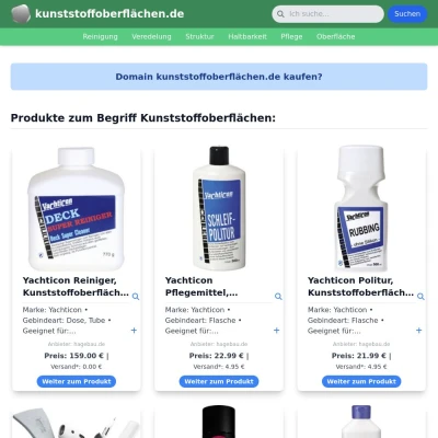 Screenshot kunststoffoberflächen.de