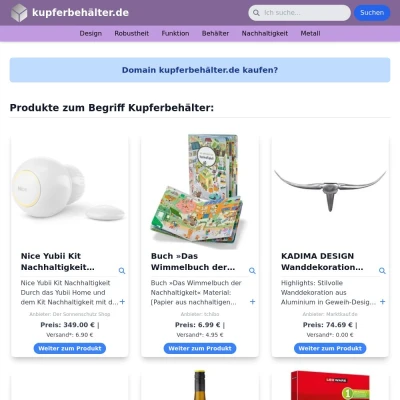 Screenshot kupferbehälter.de