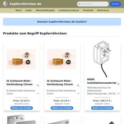 Screenshot kupferröhrchen.de