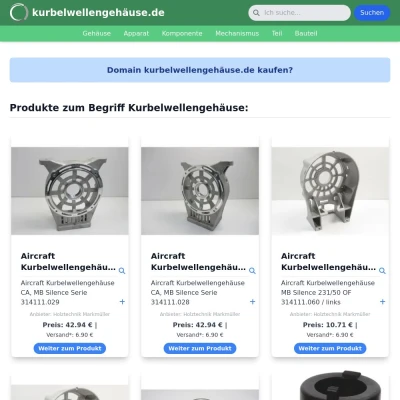 Screenshot kurbelwellengehäuse.de