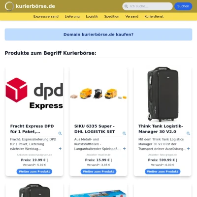 Screenshot kurierbörse.de