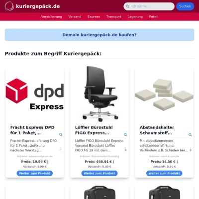 Screenshot kuriergepäck.de