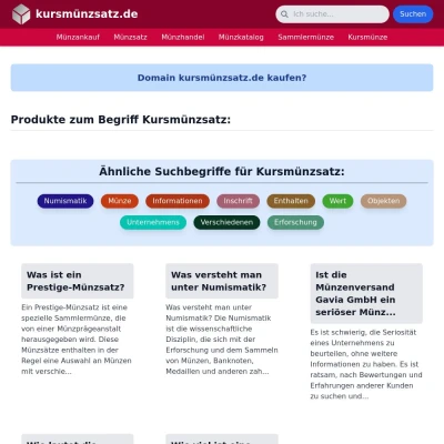 Screenshot kursmünzsatz.de