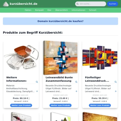 Screenshot kurzübersicht.de