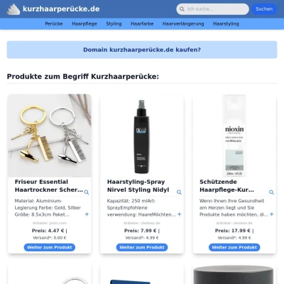 Screenshot kurzhaarperücke.de