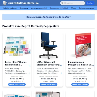 Screenshot kurzzeitpflegeplätze.de