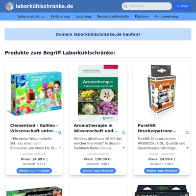 Screenshot laborkühlschränke.de