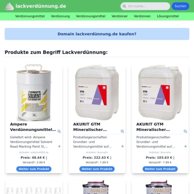 Screenshot lackverdünnung.de