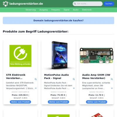 Screenshot ladungsverstärker.de