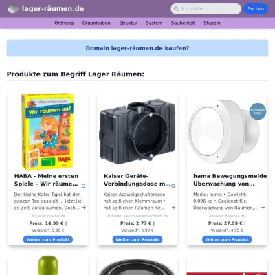 Screenshot lager-räumen.de