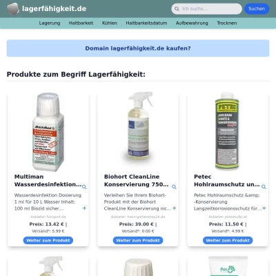 Screenshot lagerfähigkeit.de