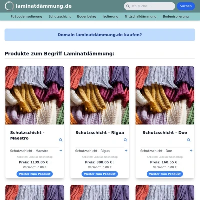 Screenshot laminatdämmung.de
