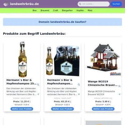 Screenshot landwehrbräu.de