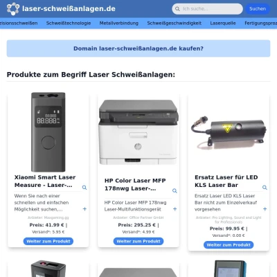 Screenshot laser-schweißanlagen.de