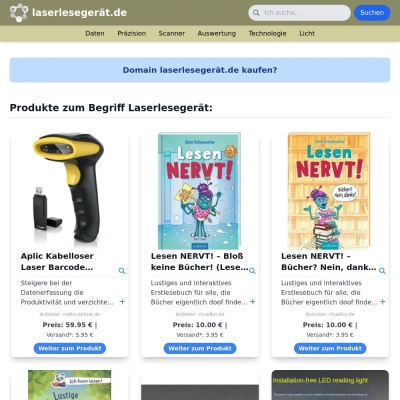 Screenshot laserlesegerät.de