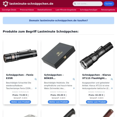 Screenshot lastminute-schnäppchen.de