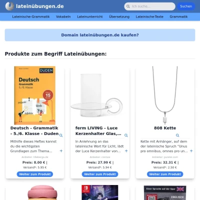 Screenshot lateinübungen.de