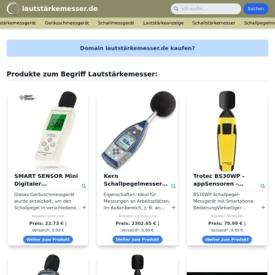 Screenshot lautstärkemesser.de