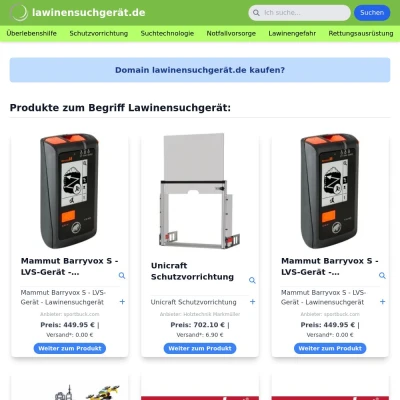 Screenshot lawinensuchgerät.de