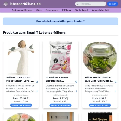 Screenshot lebenserfüllung.de