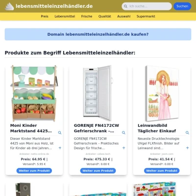 Screenshot lebensmitteleinzelhändler.de