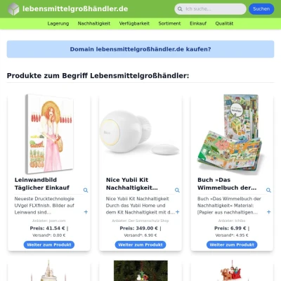 Screenshot lebensmittelgroßhändler.de