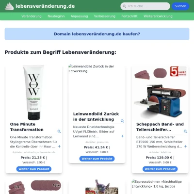 Screenshot lebensveränderung.de