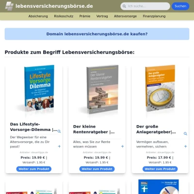 Screenshot lebensversicherungsbörse.de