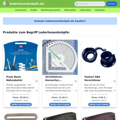 Screenshot lederhosenknöpfe.de