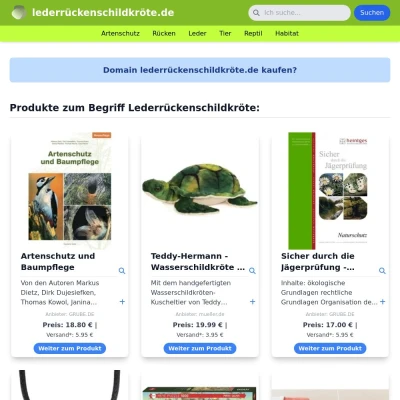 Screenshot lederrückenschildkröte.de