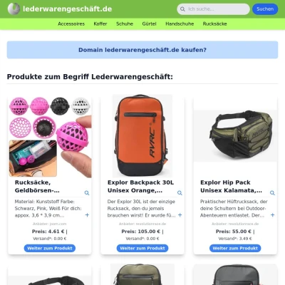 Screenshot lederwarengeschäft.de