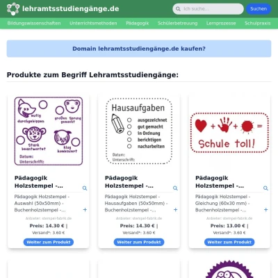 Screenshot lehramtsstudiengänge.de